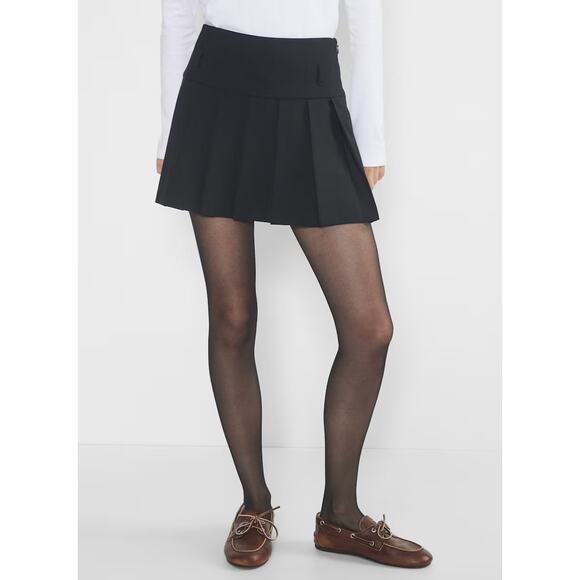 Aritzia Sunday Best Pav Hi Rise Pleated Skirt Black Size 10 School Girl Academia - Picture 1 of 9